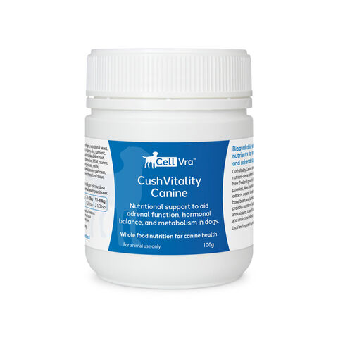 Front view of CellVra CushVitality Canine adrenal support supplement 100g